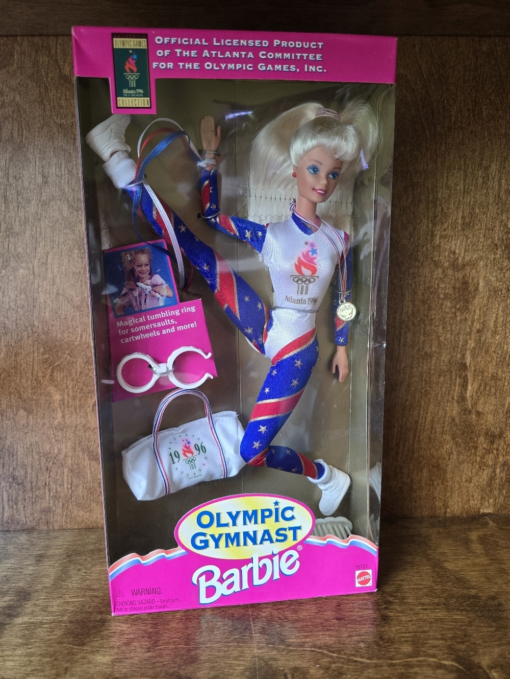 Vintage 1995 Mattel Official Olympic Gymnast Barbie Doll Blonde #15123 NIB NRFB